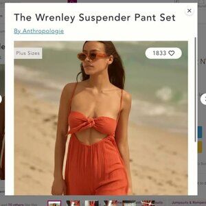 Anthropologie Wrenley Suspender Pant Set – NWT (Never Worn!) Size Small